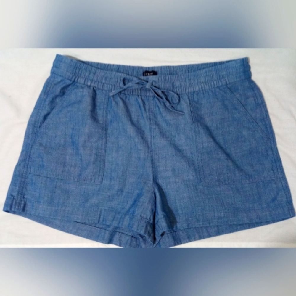 J Crew Drawstring Chambray Shorts